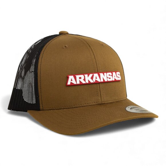 Arkansas Razorbacks ARKANSAS White YP Snapback Hat- Coyote/ Black - Picture 1 of 3
